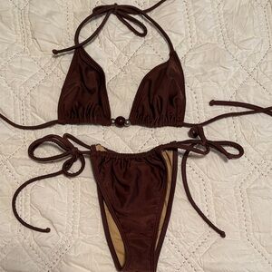Itabkns Brown Bikini Set L
